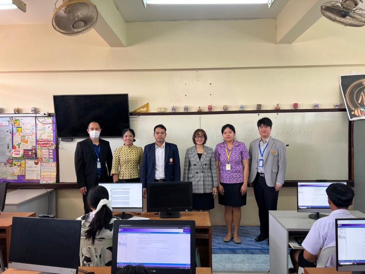 ตรวจเยี่ยมสนามสอบการจัดสอบทางการศึกษาระดับชาติขั้นพื้นฐาน (O-NET) ระดับชั้นมัธยมศึกษาปีที่ 6 ด้วยระบบดิจิทัล (Digital Testing) ปีการศึกษา 2567 โรงเรียนแคทรายวิทยา