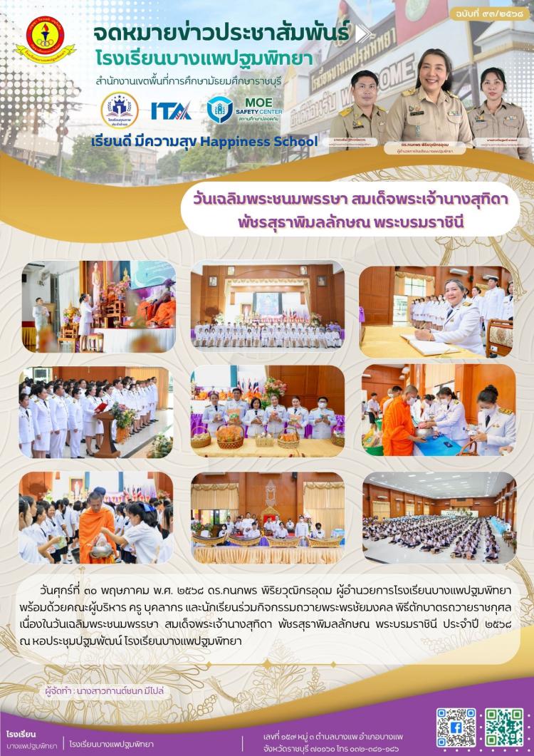 วันเฉลิมพระชนมพรรษา สมเด็จพระนางเจ้าสุทิดา พัชรสุธาพิมลลักษณ พระบรมราชินี