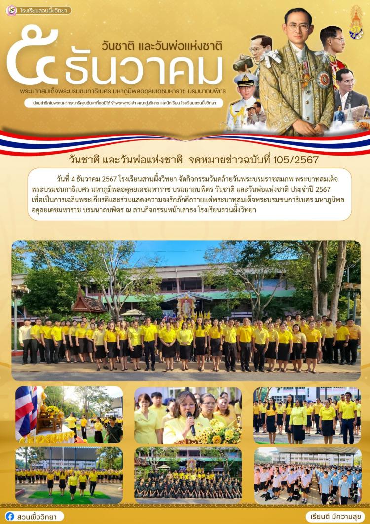 วันชาติ และวันพ่อแห่งชาติ ประจำปี 2567