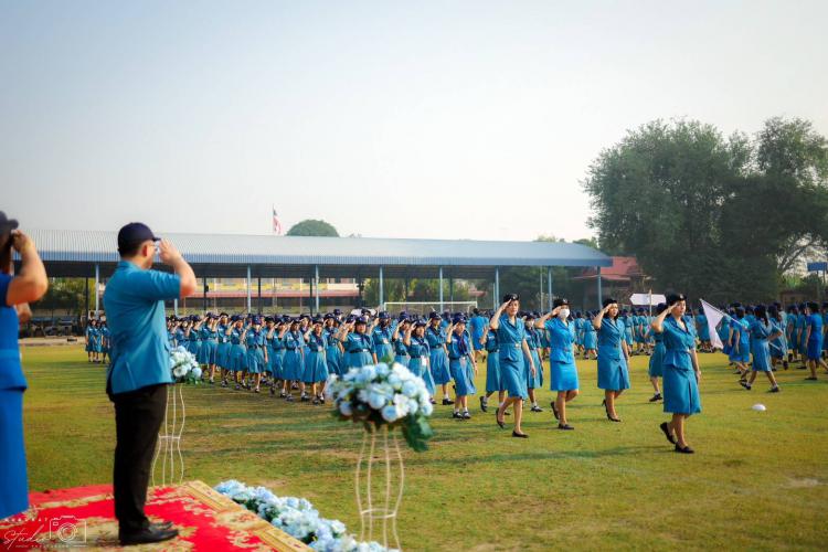 พิธีทบทวนคำปฏิญาณตนและสวนสนามเนื่องในวันคล้ายวันสถาปนายุวกาชาดไทย