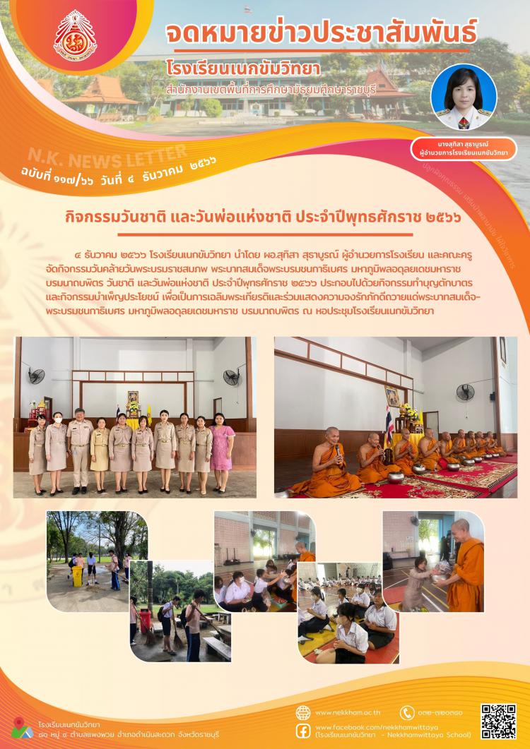 กิจกรรมวันชาติ และวันพ่อแห่งชาติ ประจำปีพุทธศักราช ๒๕๖๖