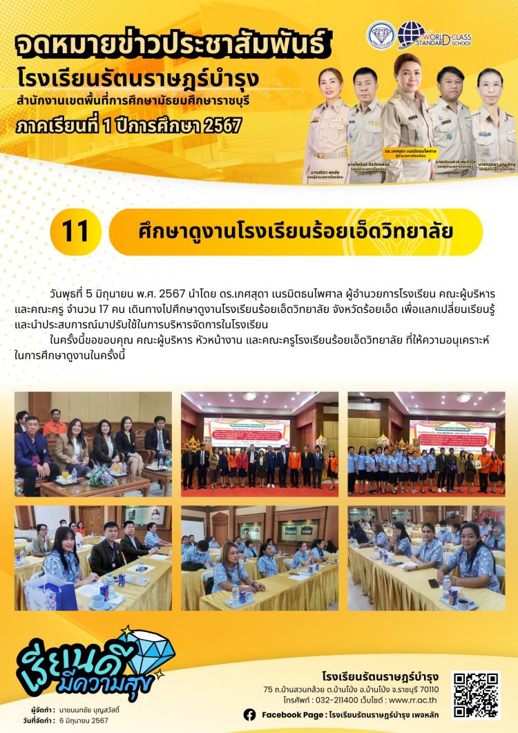 11 ศึกษาดูงานโรงเรียนร้อยเอ็ดวิทยาลัย จังหวัดร้อยเอ็ด