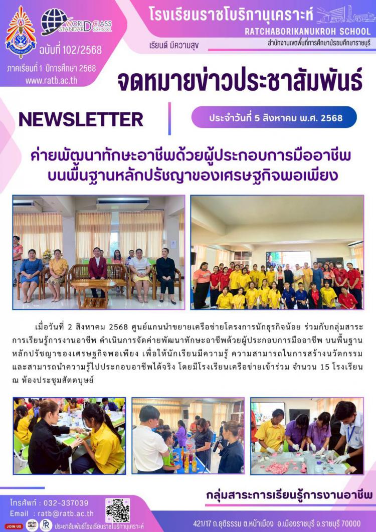 ค่ายพัฒนาทักษะอาชีพด้วยผู้ประกอบการมืออาชีพบนพื้นฐานหลักปรัชญาของเศรษฐกิจพอเพียง