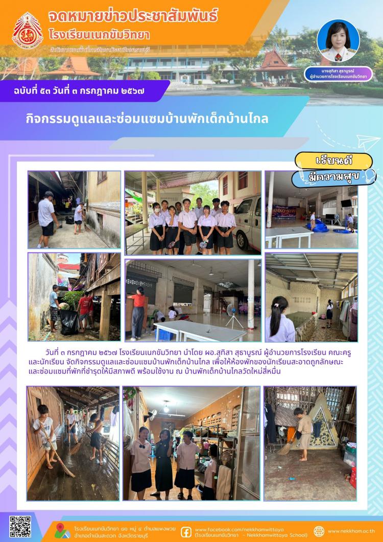 กิจกรรมดูแลและซ่อมแซมบ้านพักเด็กบ้านไกล