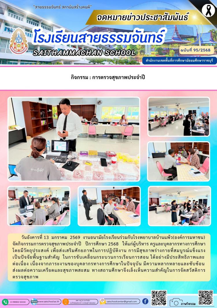 กิจกรรม : การตรวจสุขภาพประจำปี 