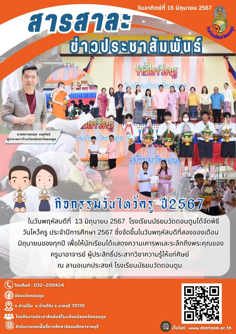 กิจกรรมวันไหว้ครู ปี 2567