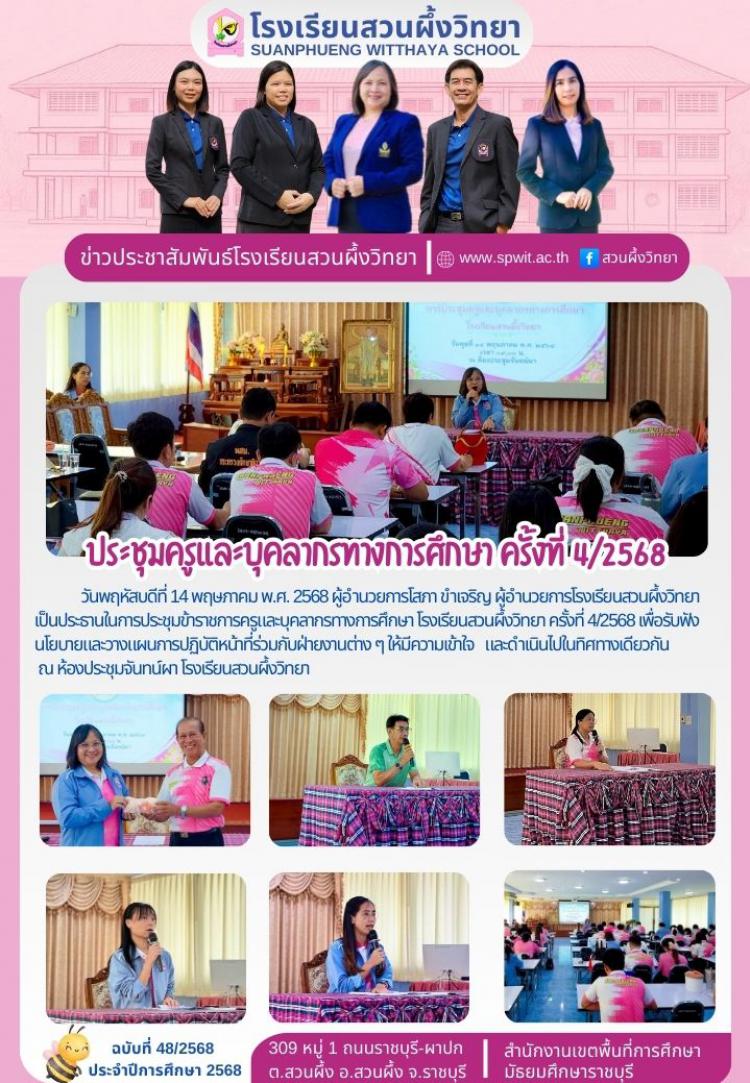 ประชุมข้าราชการครูและบุคลากรทางการศึกษา ครั้งที่ 4/2568