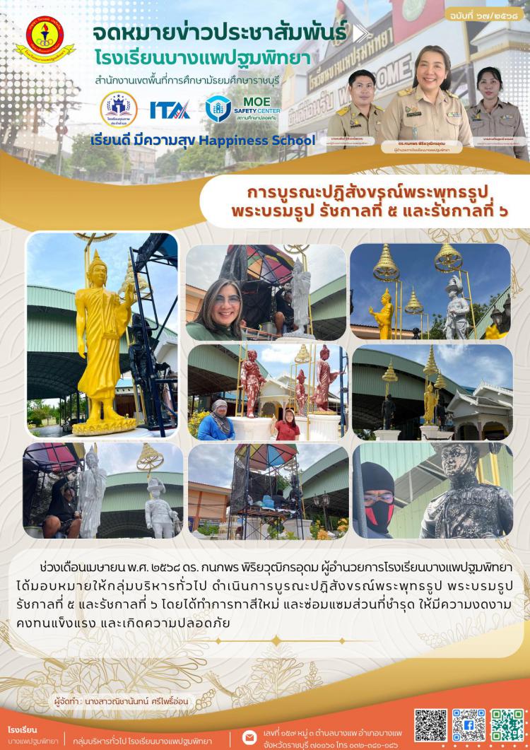 การบูรณะปฏิสังขรณ์พระพุทธรูป พระบรมรูป รัชกาลที่ ๕ และรัชกาลที่ ๖ 