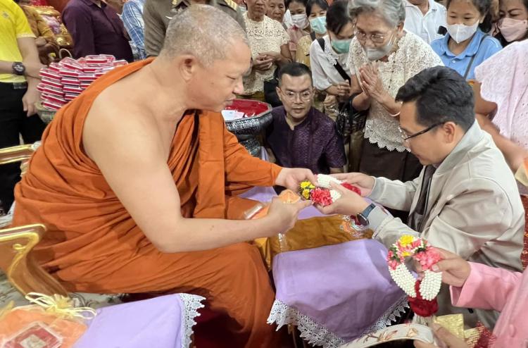 พิธีเจริญพระพุทธมนต์ฉลองสัญญาบัตรพัดยศอายุวัฒนมงคล 56 ปี พระราชสิรวัชร์ เจ้าคณะจังหวัดราชบุรี (ธรรมยุต) เจ้าอาวาสวัดอมรินทราราม