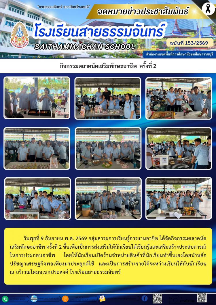 กิจกรรมตลาดนัดเสริมทักษะอาชีพ  ครั้งที่ 2